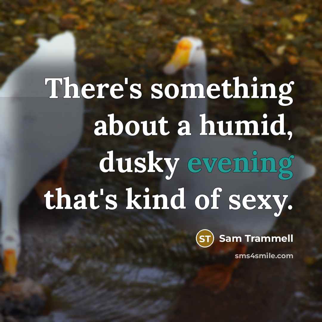 “There's something about a humid, dusky evening that's kind of sexy.” quote by Sam Trammell