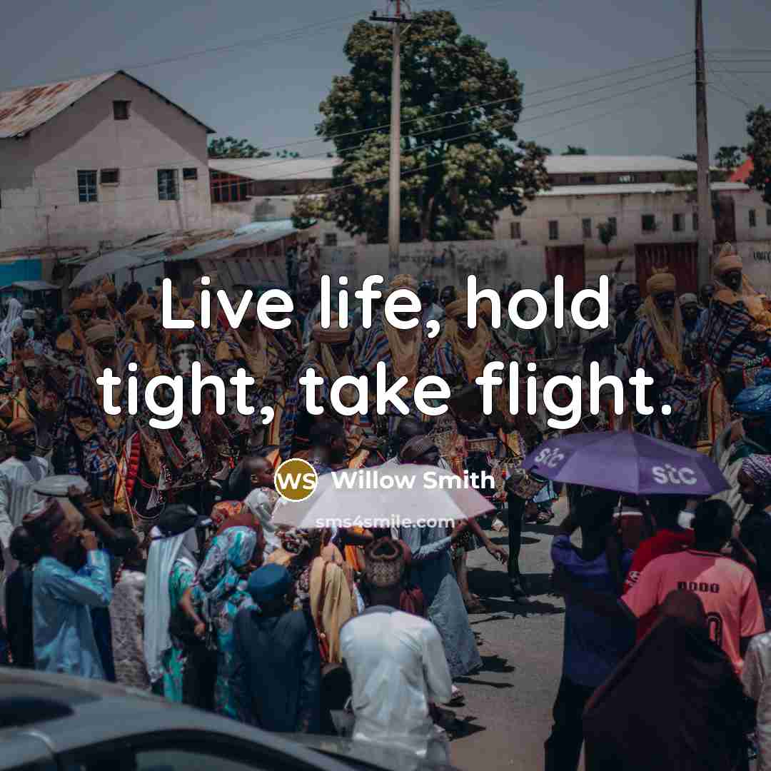 “Live life, hold tight, take flight.” quote by Willow Smith