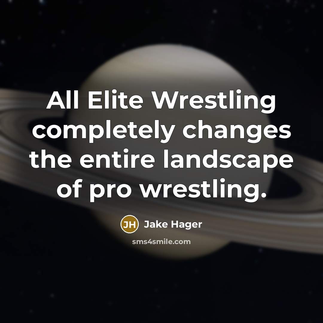 “All Elite Wrestling completely changes the entire landscape of pro wrestling.” quote by Jake Hager