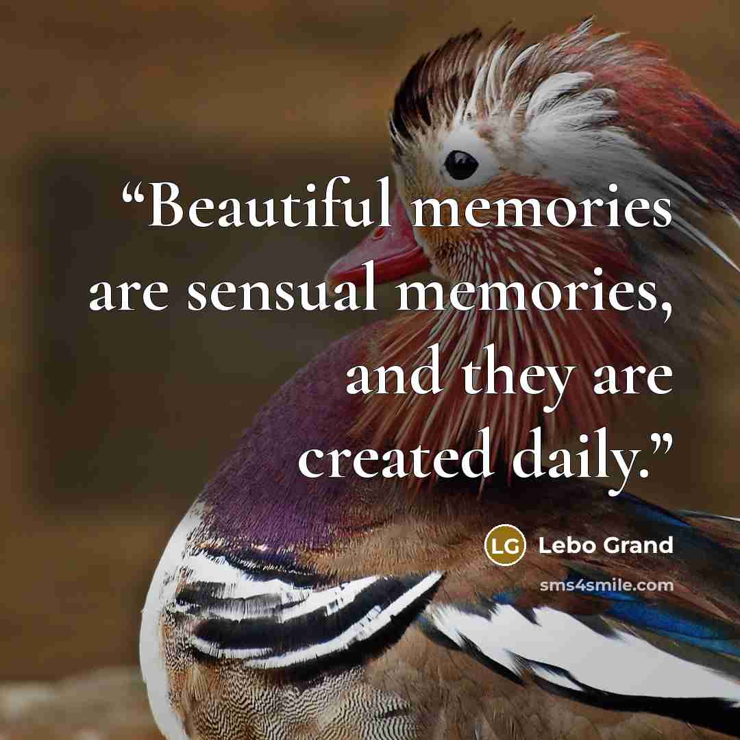 “Beautiful memories are sensual memories, and they are created daily.” quote by Lebo Grand