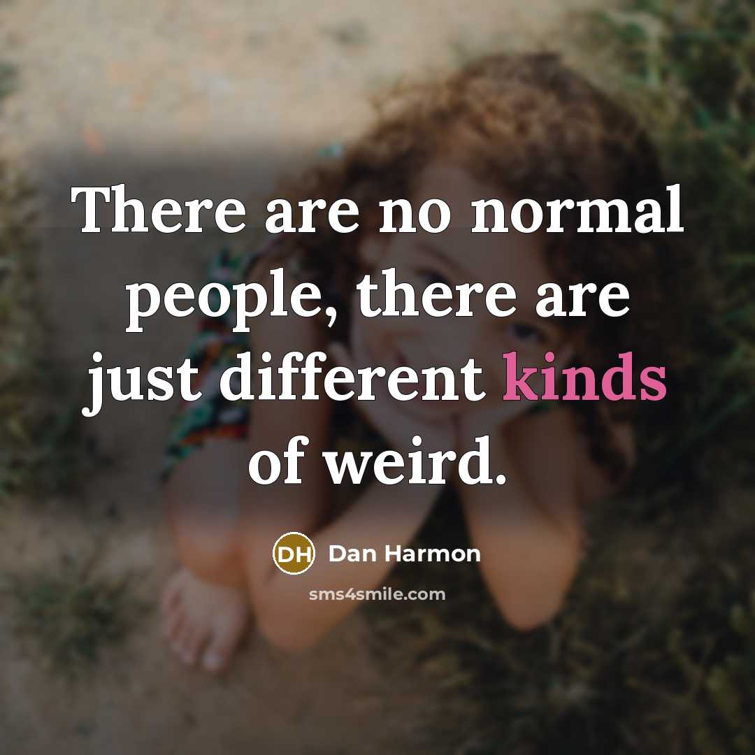 “There are no normal people, there are just different kinds of weird.” quote by Dan Harmon