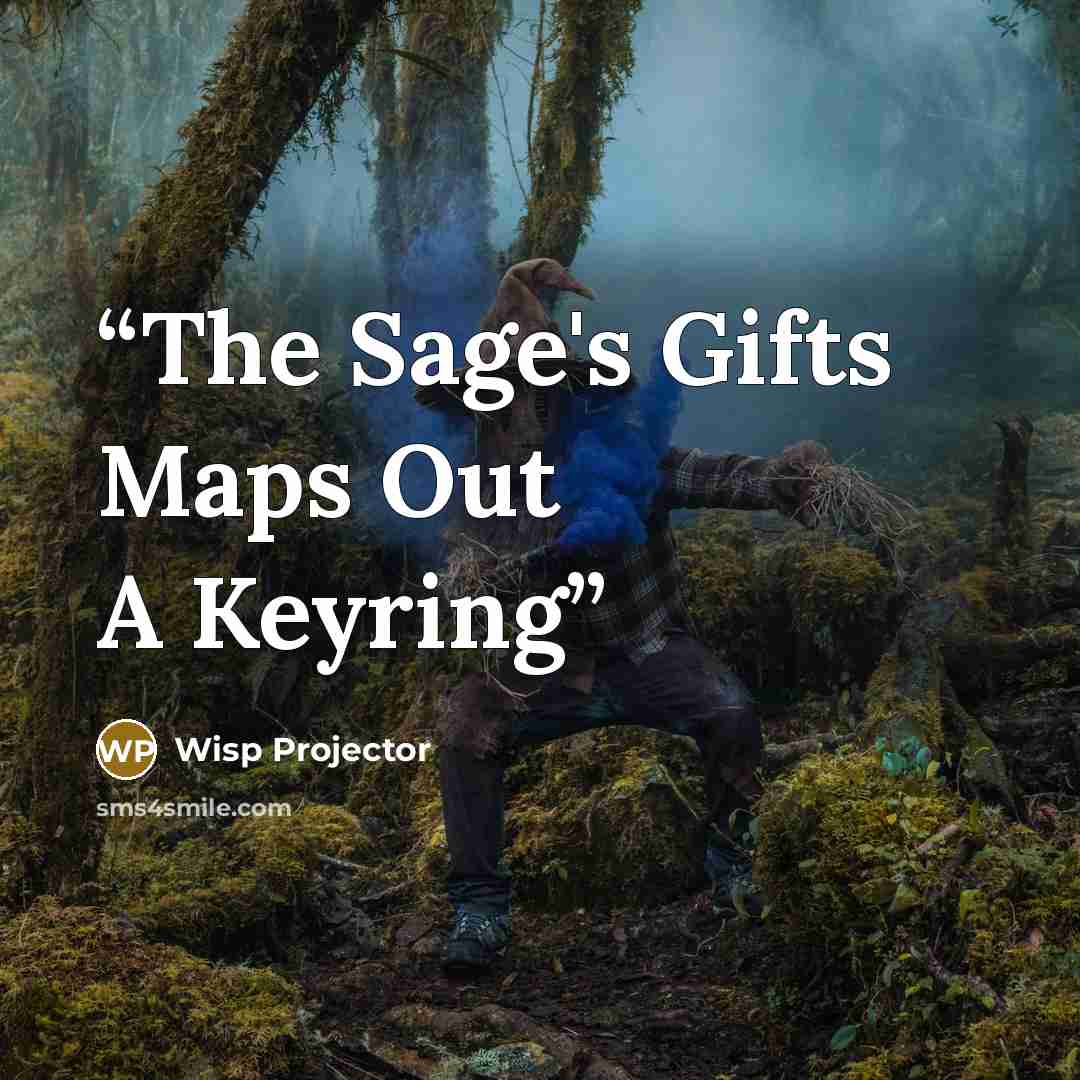 “The Sage's Gifts Maps Out A Keyring” quote by Wisp Projector