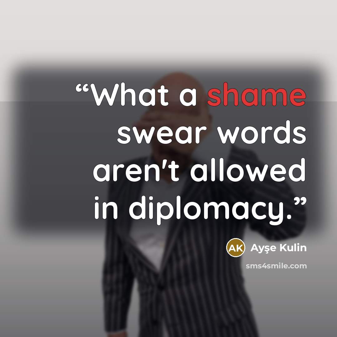 “What a shame swear words aren't allowed in diplomacy.” quote by Ayse Kulin