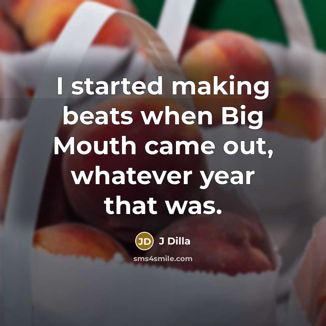 “I started making beats when Big Mouth came out, whatever year that was.” quote by J Dilla
