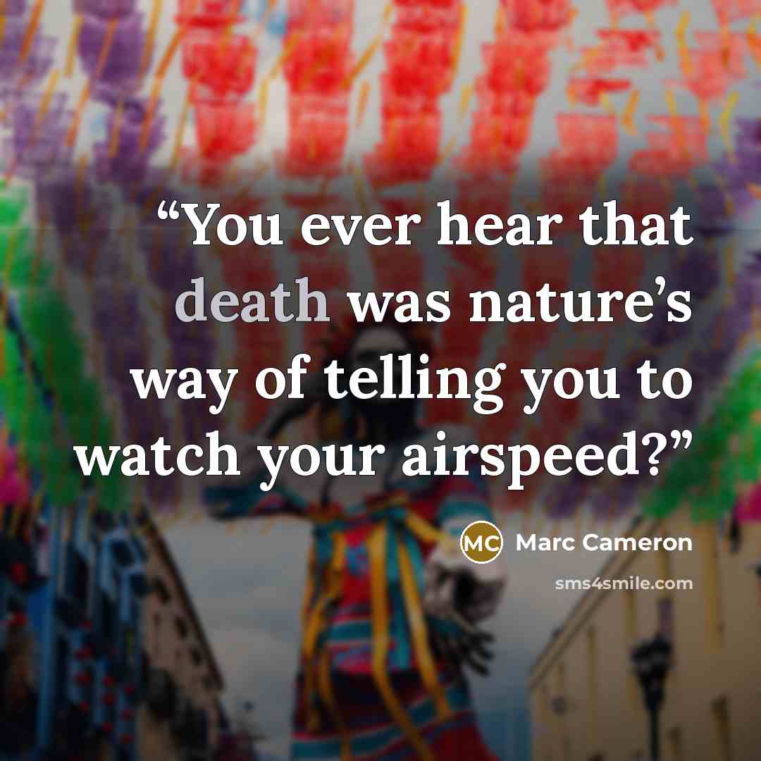 “You ever hear that death was nature’s way of telling you to watch your airspeed?” quote by Marc Cameron