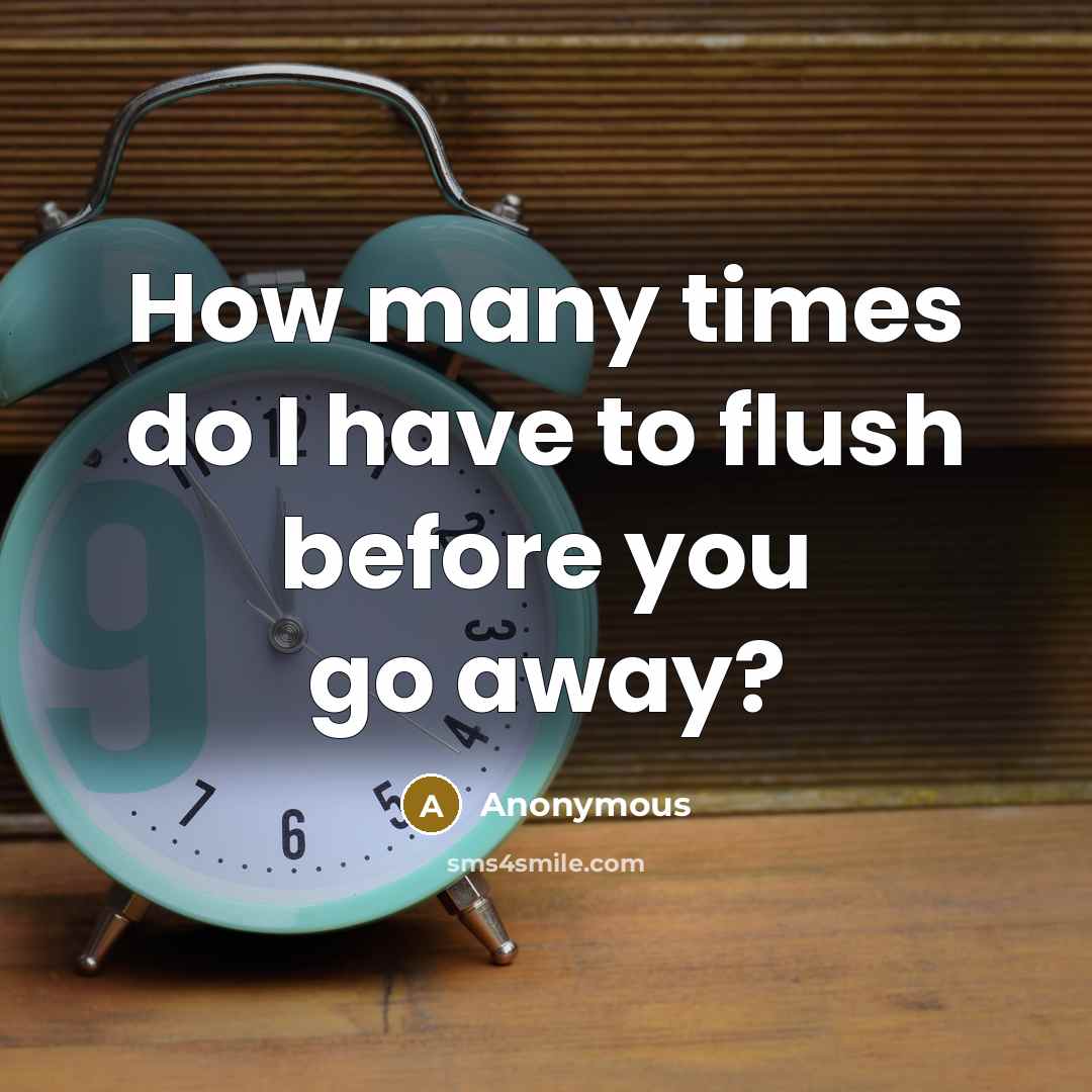 “How many times do I have to flush before you go away?” quote by Anonymous