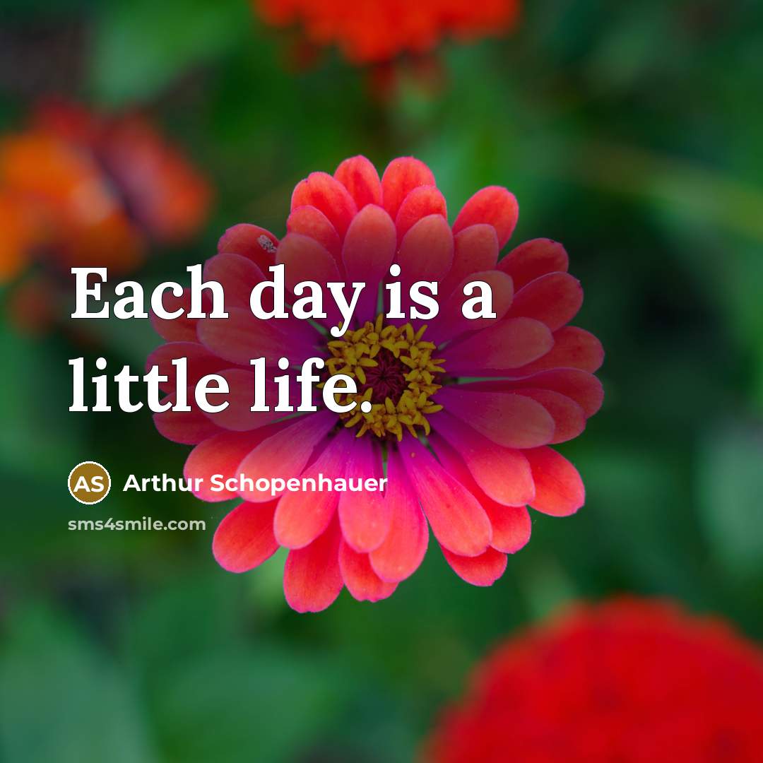 “Each day is a little life.” quote by Arthur Schopenhauer