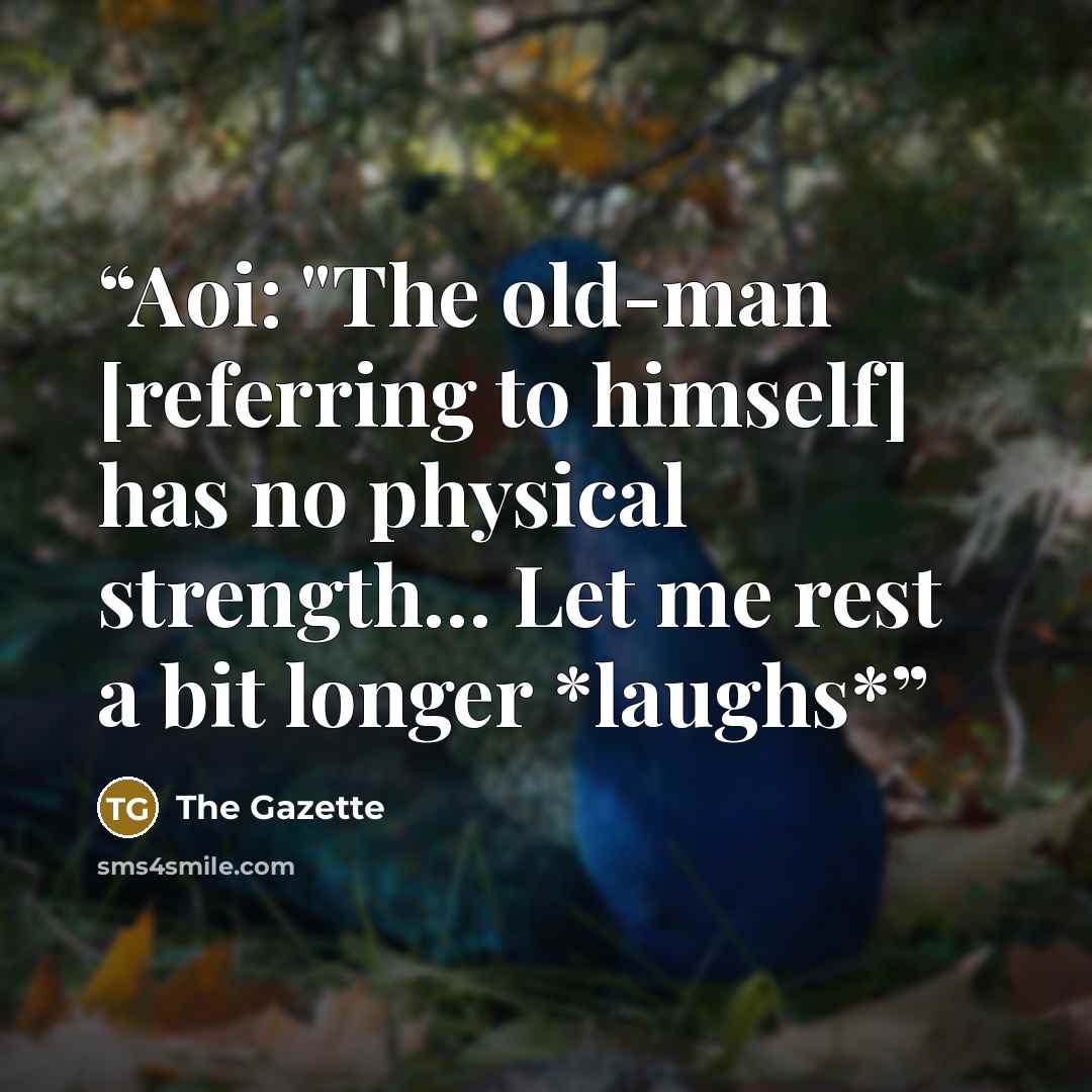 “Aoi: "The old-man [referring to himself] has no physical strength… Let me rest a bit longer *laughs*” quote by The Gazette