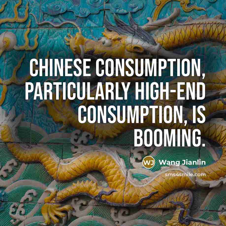 “Chinese consumption, particularly high-end consumption, is booming.” quote by Wang Jianlin
