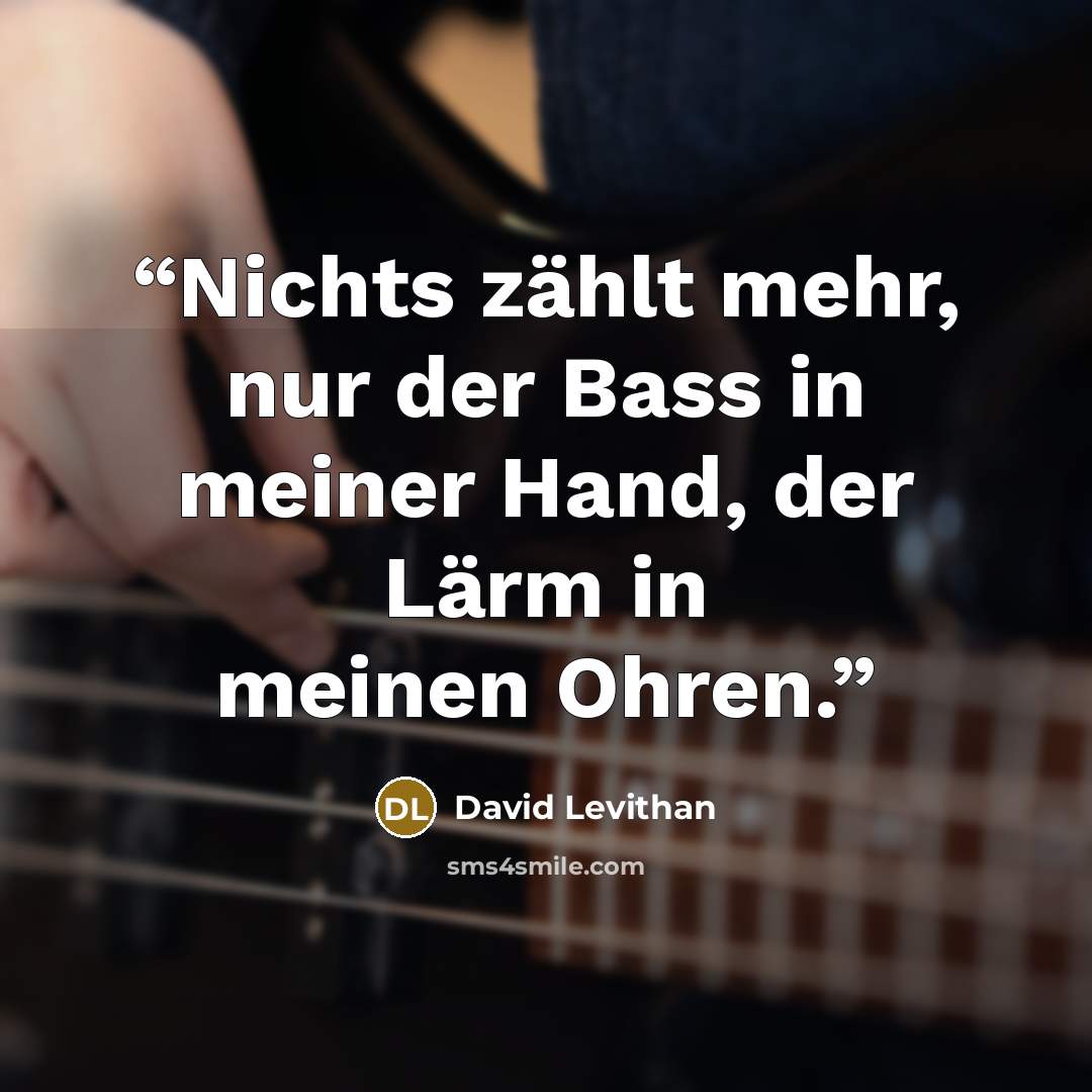 “Nichts zählt mehr, nur der Bass in meiner Hand, der Lärm in meinen Ohren.” quote by David Levithan