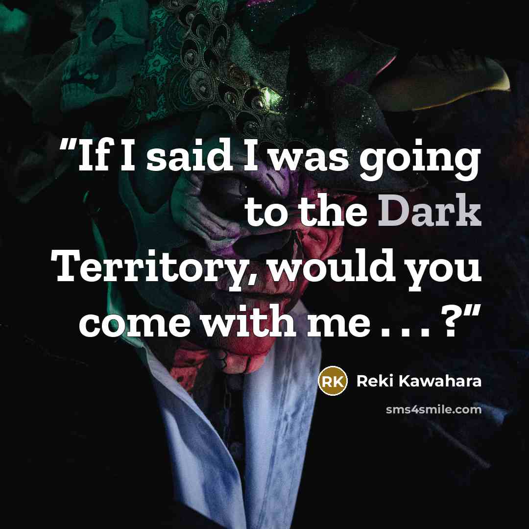 “If I said I was going to the Dark Territory, would you come with me . . . ?” quote by Reki Kawahara