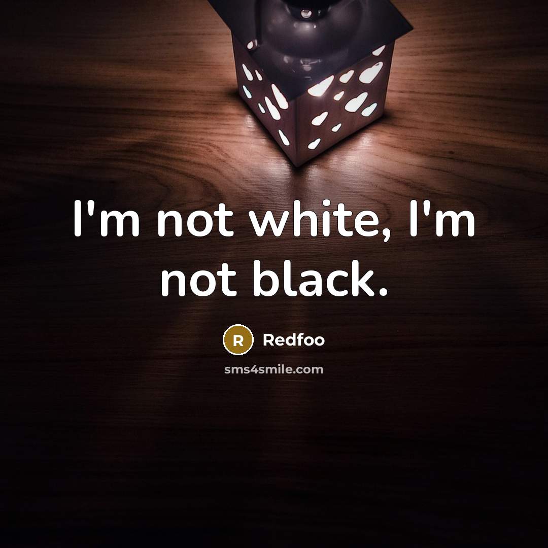 “I'm not white, I'm not black.” quote by Redfoo