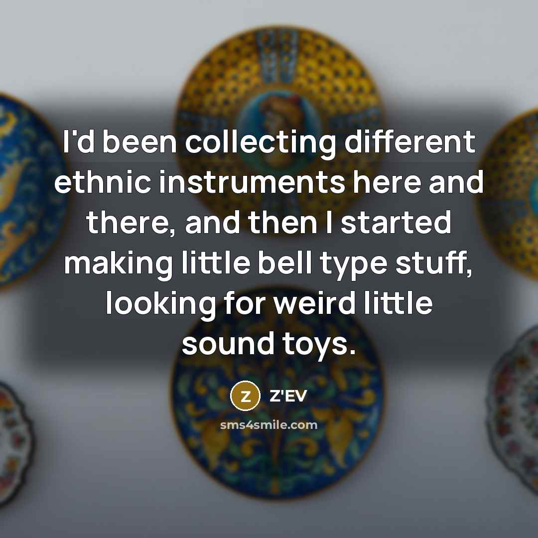“I'd been collecting different ethnic instruments here and there, and then I started making little bell type stuff, looking for weird little sound toys.” quote by Z'EV