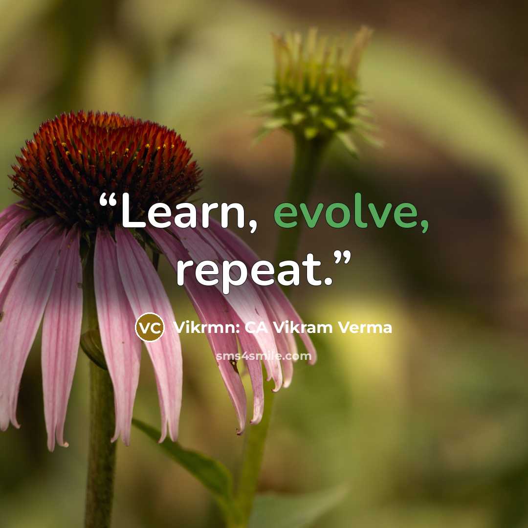 “Learn, evolve, repeat.” quote by Vikrmn: CA Vikram Verma