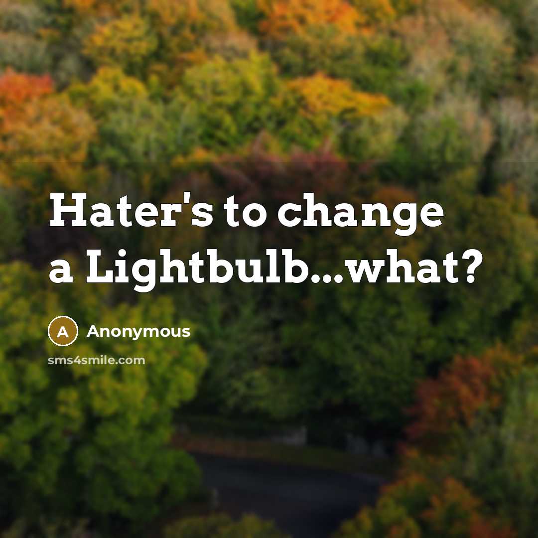 “Hater's to change a Lightbulb...what?” quote by Anonymous