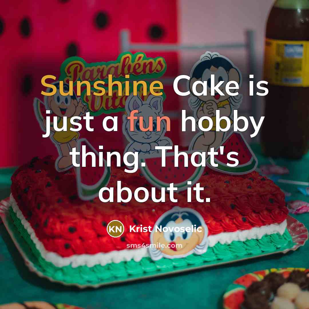 “Sunshine Cake is just a fun hobby thing. That's about it.” quote by Krist Novoselic