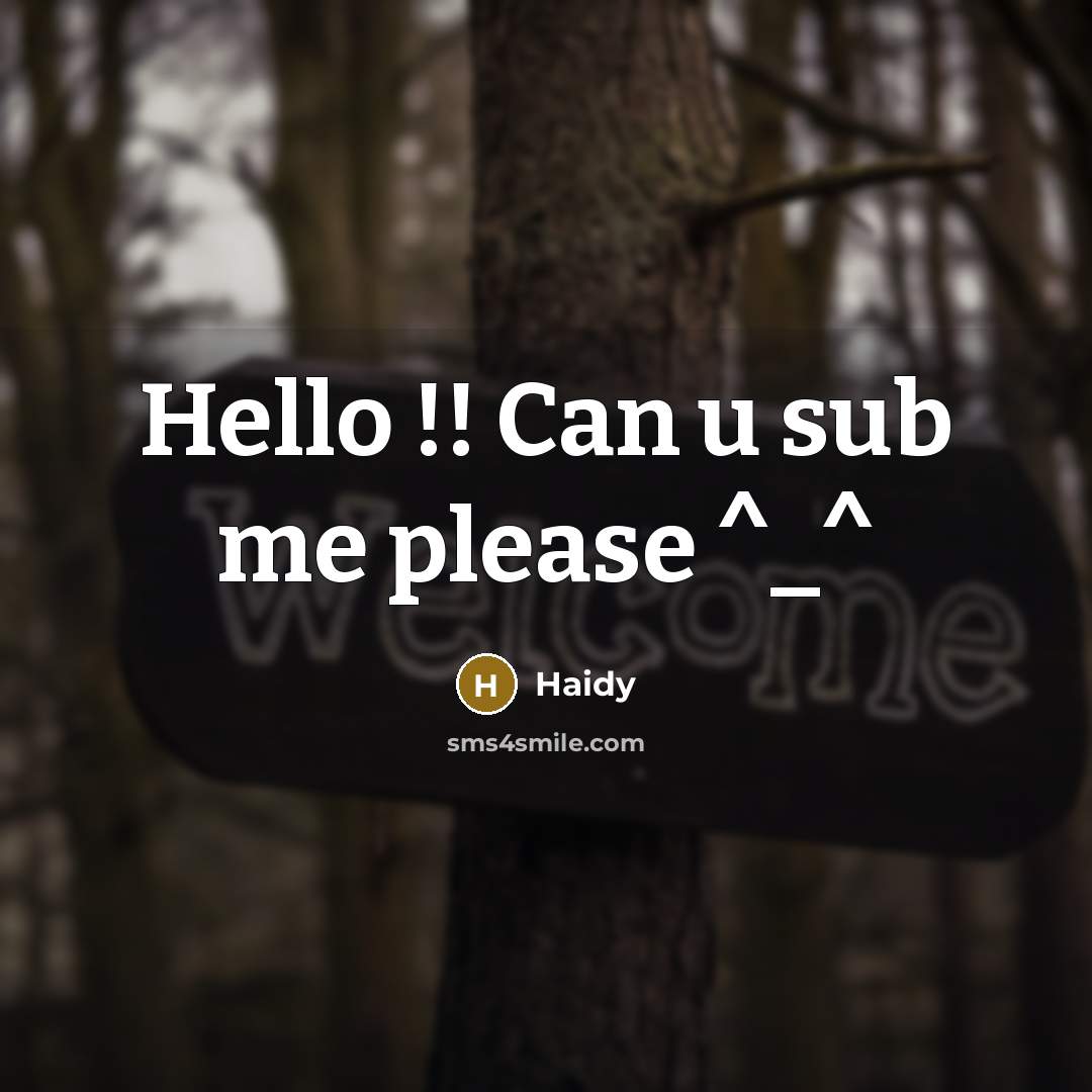 “Hello !! Can u sub me please ^_^” quote by Haidy