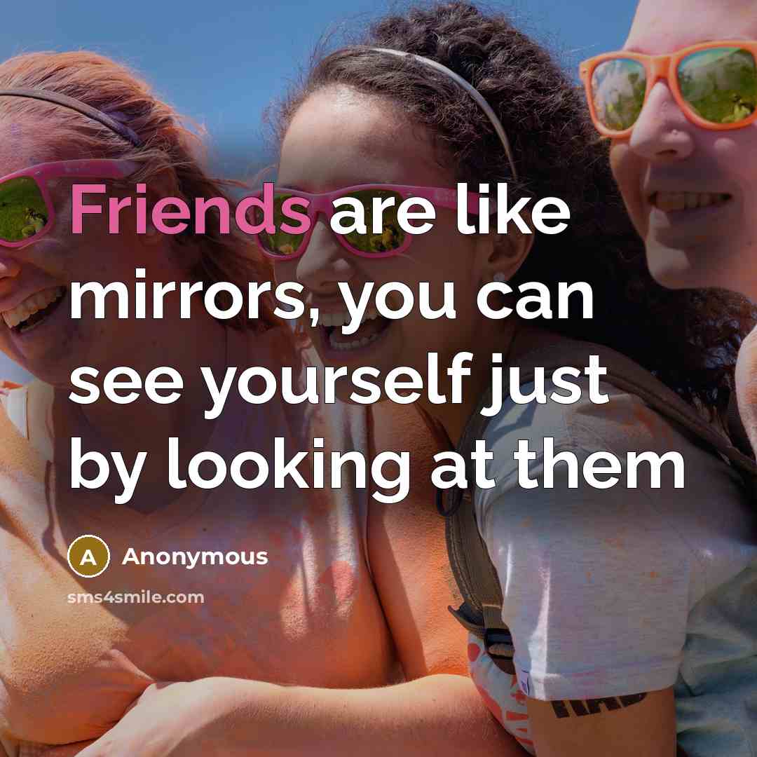 “Friends are like mirrors, you can see yourself just by looking at them” quote by Anonymous