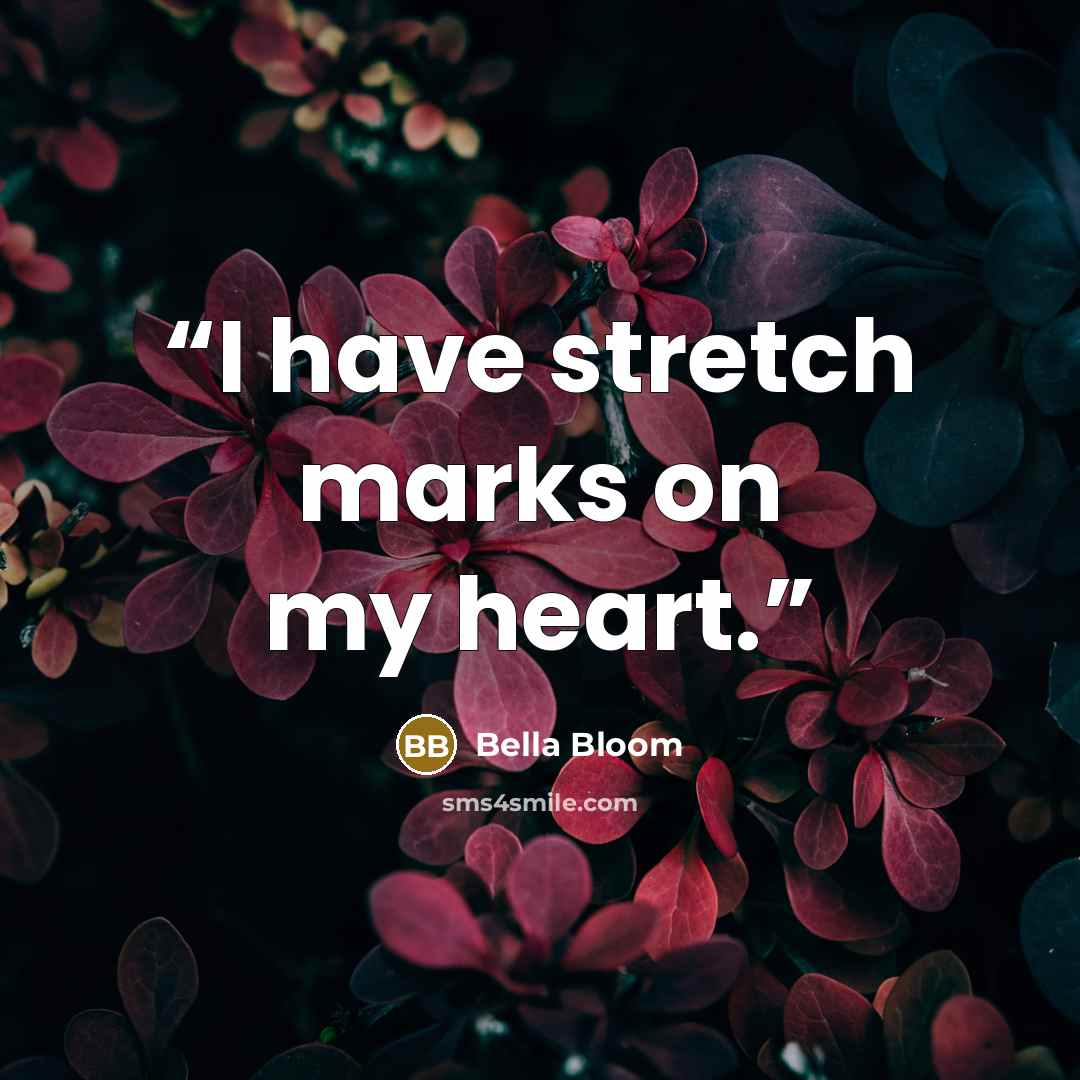“I have stretch marks on my heart.” quote by Bella Bloom