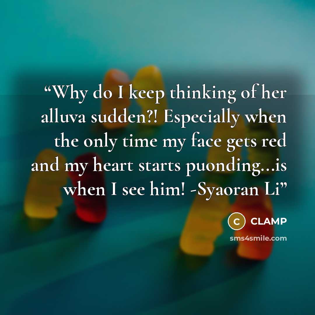 “Why do I keep thinking of her alluva sudden?! Especially when the only time my face gets red and my heart starts puonding...is when I see him! -Syaoran Li” quote by CLAMP