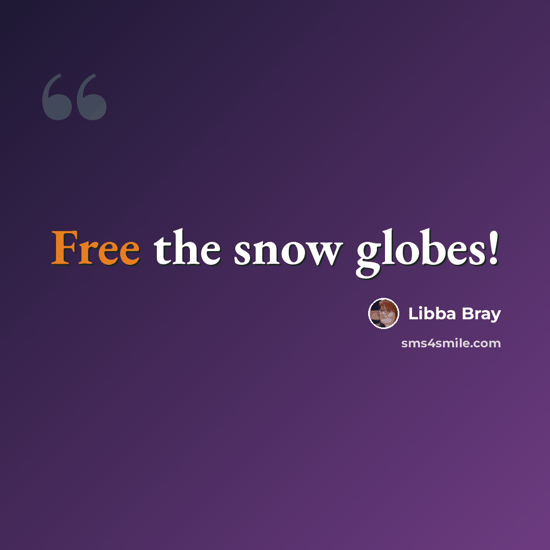 “Free the snow globes!” quote by Libba Bray