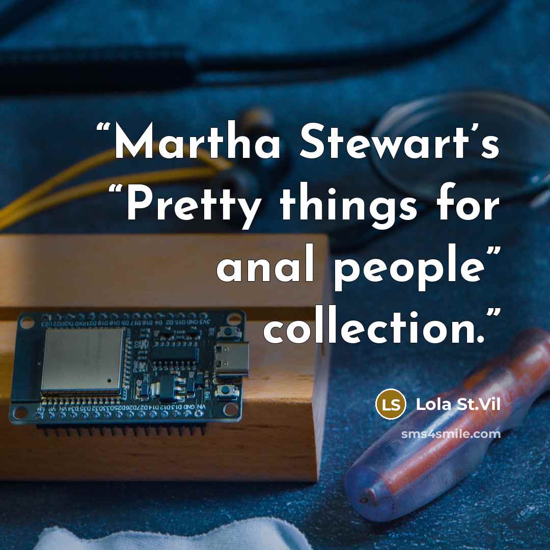 “Martha Stewart’s “Pretty things for anal people” collection.” quote by Lola St.Vil