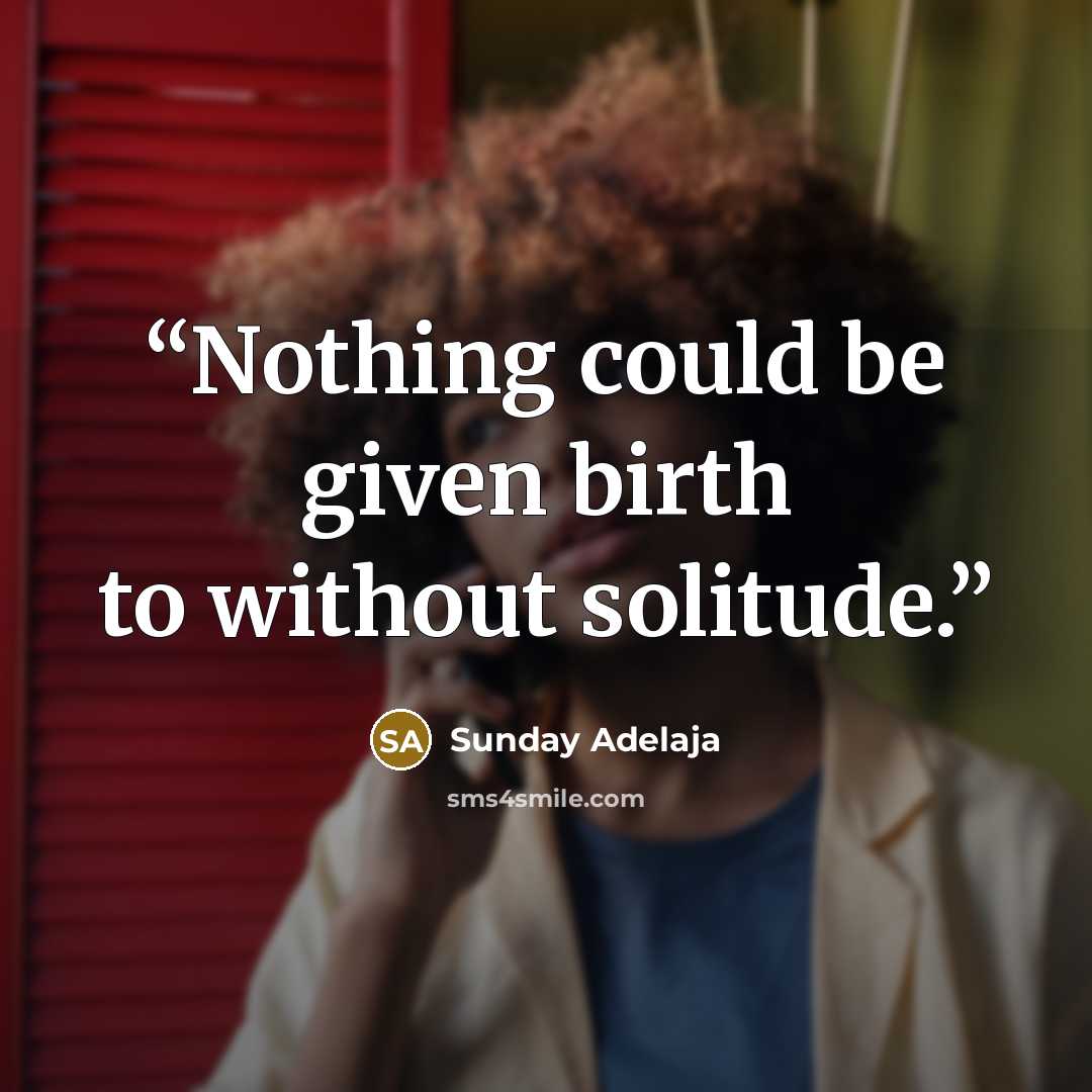 “Nothing could be given birth to without solitude.” quote by Sunday Adelaja