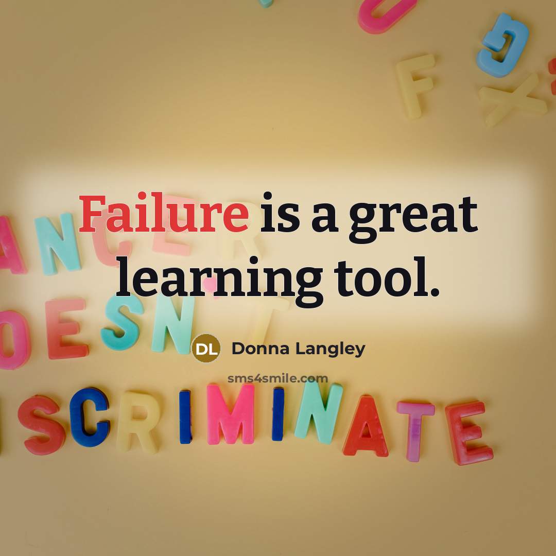 “Failure is a great learning tool.” quote by Donna Langley