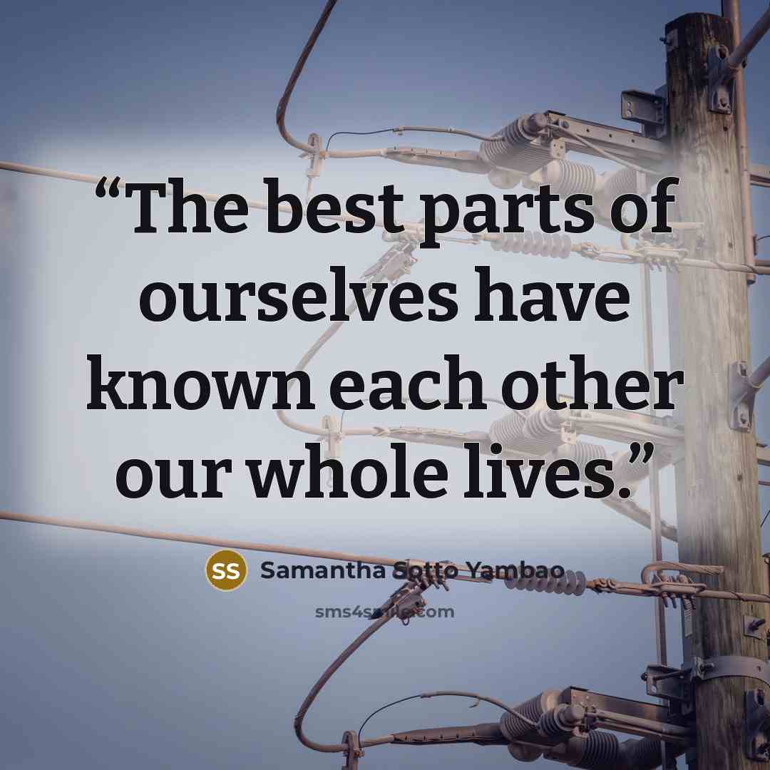 “The best parts of ourselves have known each other our whole lives.” quote by Samantha Sotto Yambao
