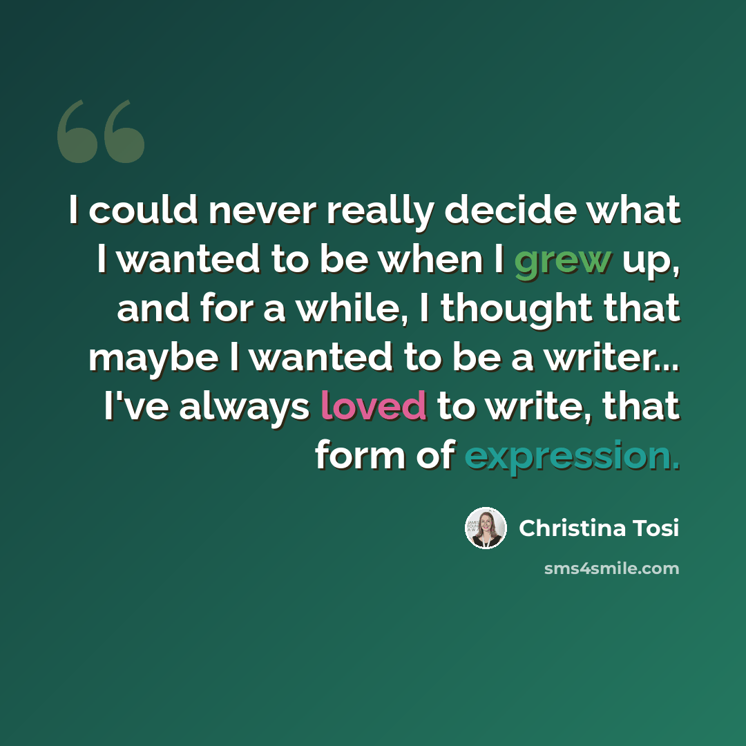 “I could never really decide what I wanted to be when I grew up, and for a while, I thought that maybe I wanted to be a writer... I've always loved to write, that form of expression.” quote by Christina Tosi