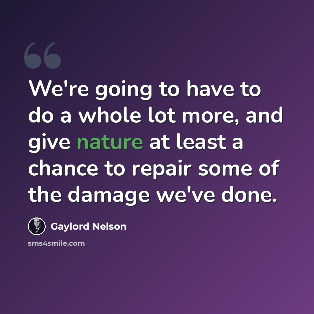 “We're going to have to do a whole lot more, and give nature at least a chance to repair some of the damage we've done.” quote by Gaylord Nelson