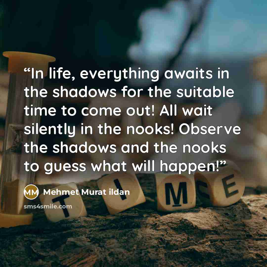 “In life, everything awaits in the shadows for the suitable time to come out! All wait silently in the nooks! Observe the shadows and the nooks to guess what will happen!” quote by Mehmet Murat Ildan