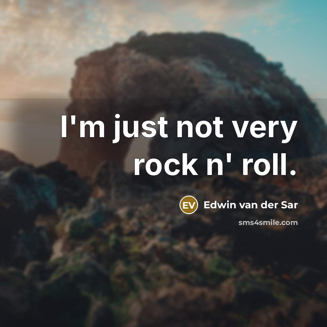 “I'm just not very rock n' roll.” quote by Edwin van der Sar