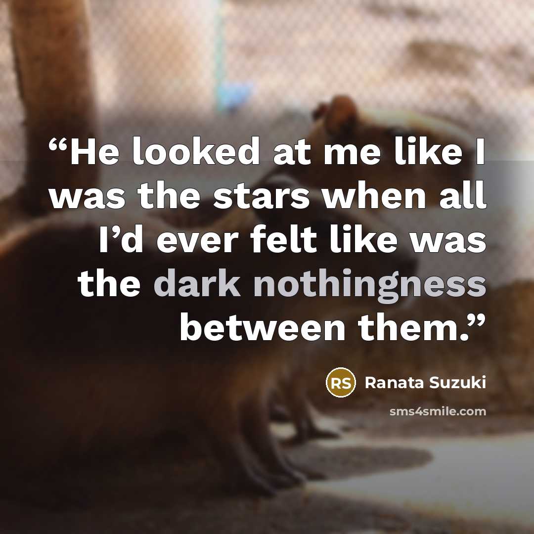 “He looked at me like I was the stars when all I’d ever felt like was the dark nothingness between them.” quote by Ranata Suzuki