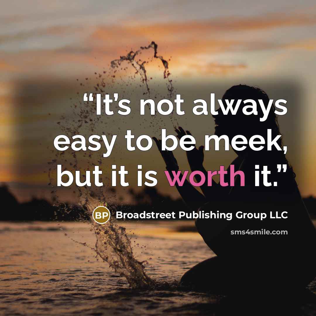 “It’s not always easy to be meek, but it is worth it.” quote by Broadstreet Publishing Group LLC
