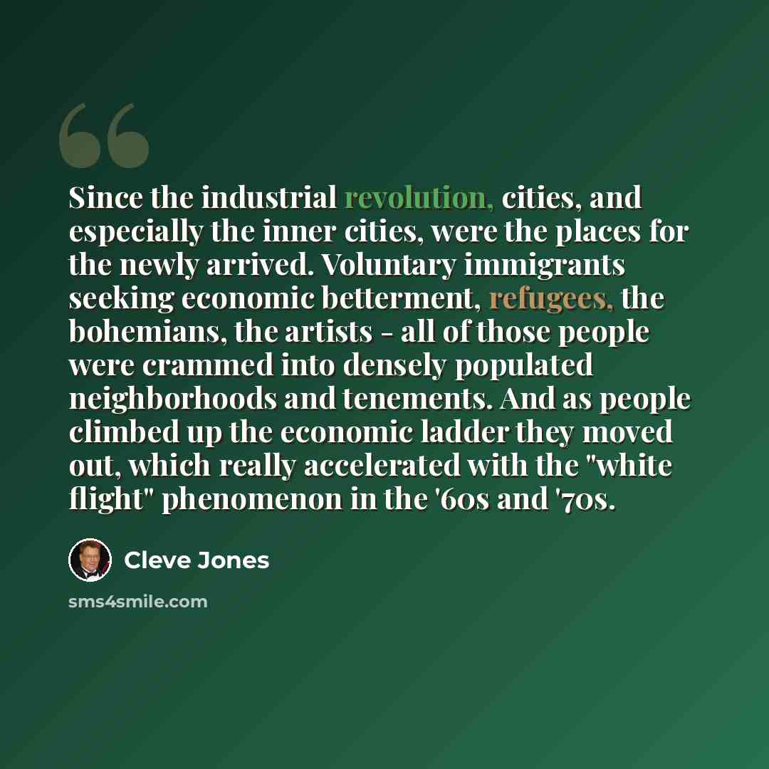 “Since the industrial revolution, cities, and especially the inner cities, were the places for the newly arrived. Voluntary immigrants seeking economic betterment, refugees, the bohemians, the artists - all of those people were crammed into densely populated neighborhoods and tenements. And as…” quote by Cleve Jones
