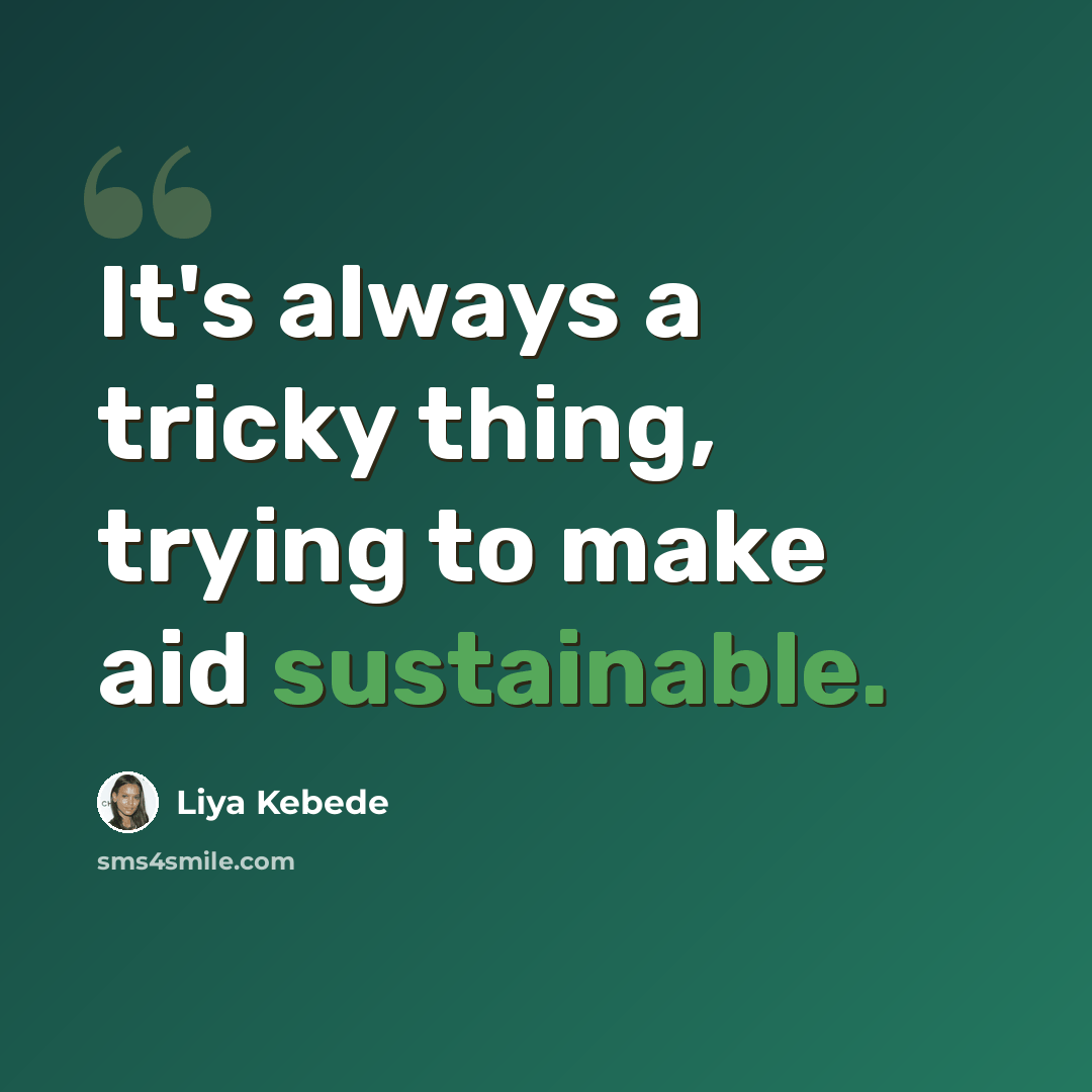 “It's always a tricky thing, trying to make aid sustainable.” quote by Liya Kebede