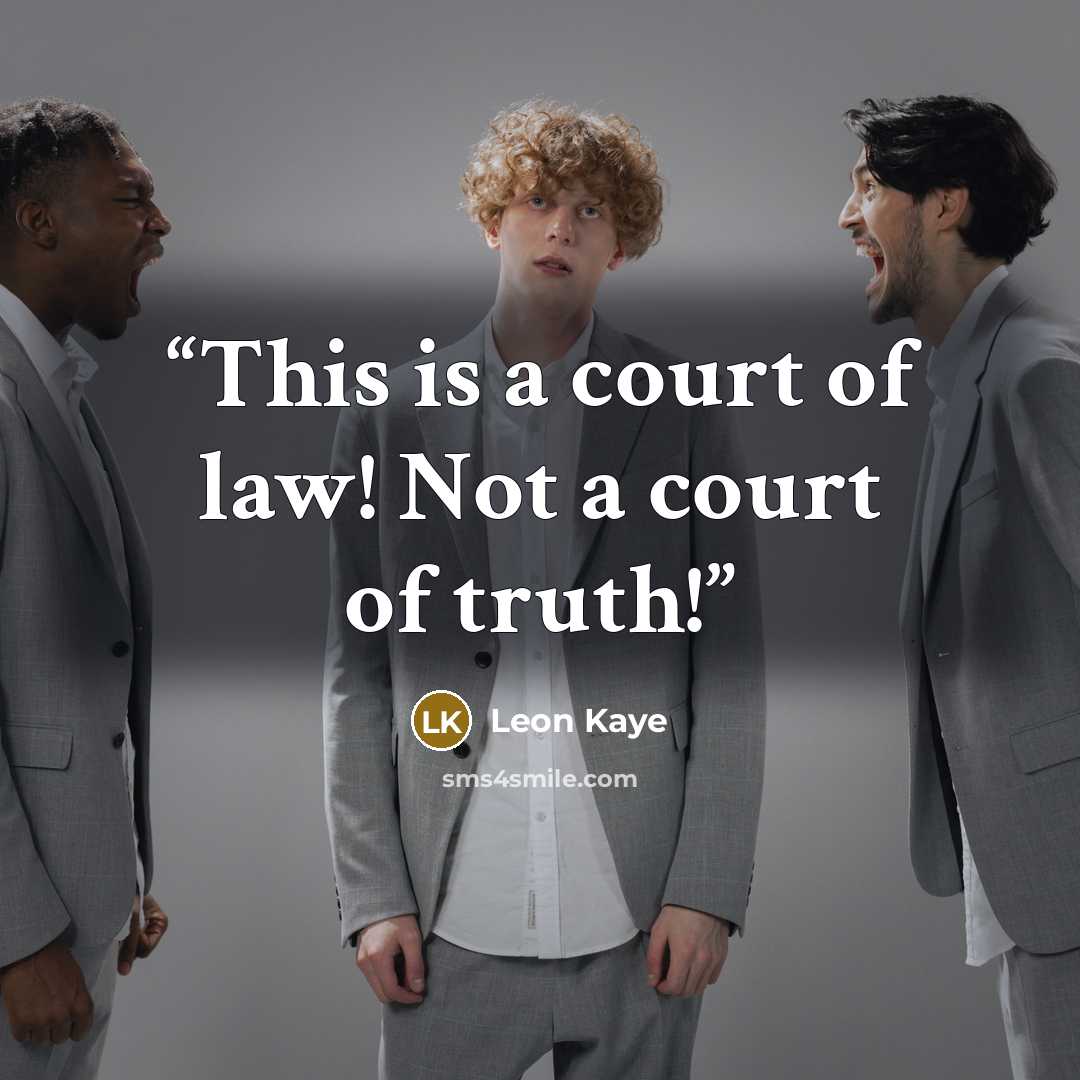 “This is a court of law! Not a court of truth!” quote by Leon Kaye