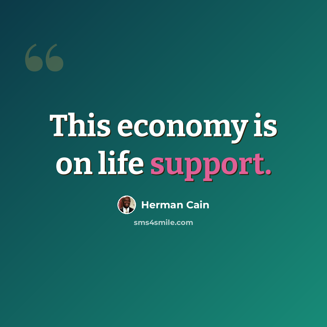 “This economy is on life support.” quote by Herman Cain