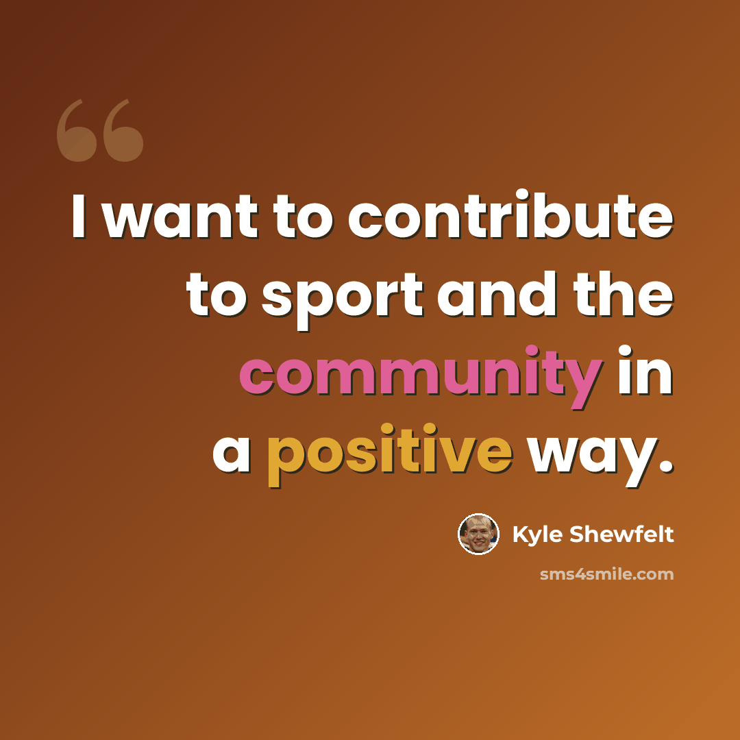 “I want to contribute to sport and the community in a positive way.” quote by Kyle Shewfelt
