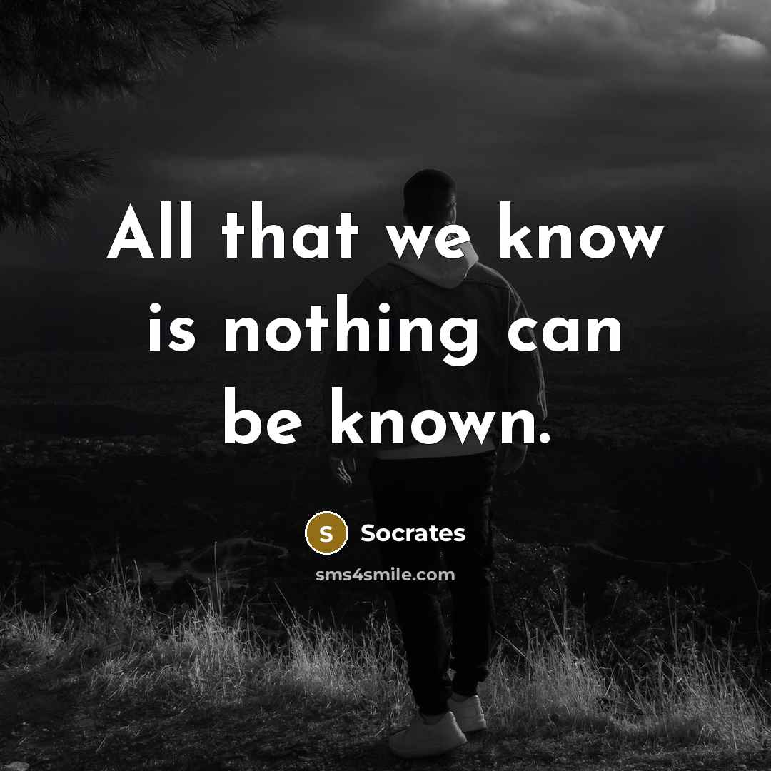 “All that we know is nothing can be known.” quote by Socrates