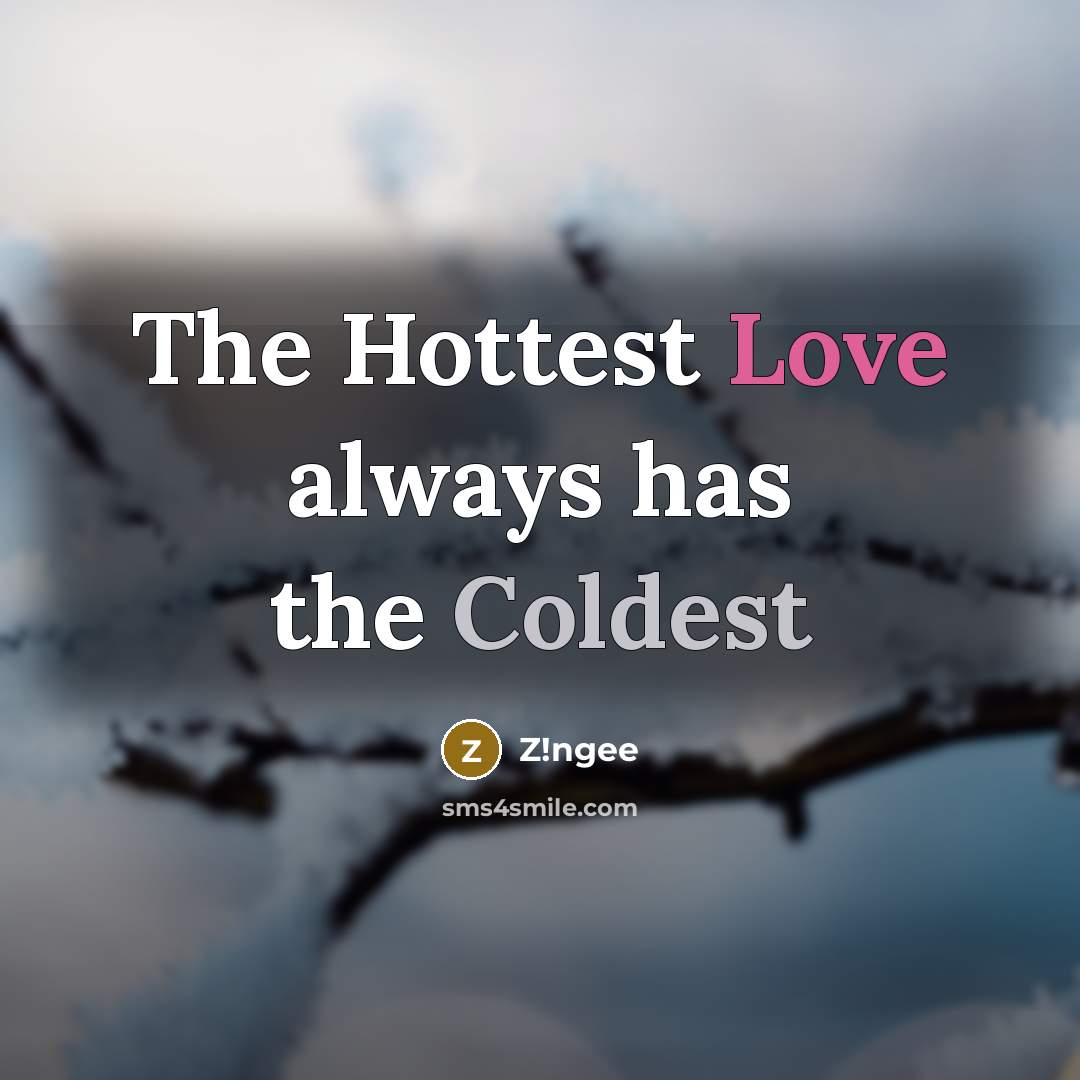 “The Hottest Love always has the Coldest” quote by Z!ngee