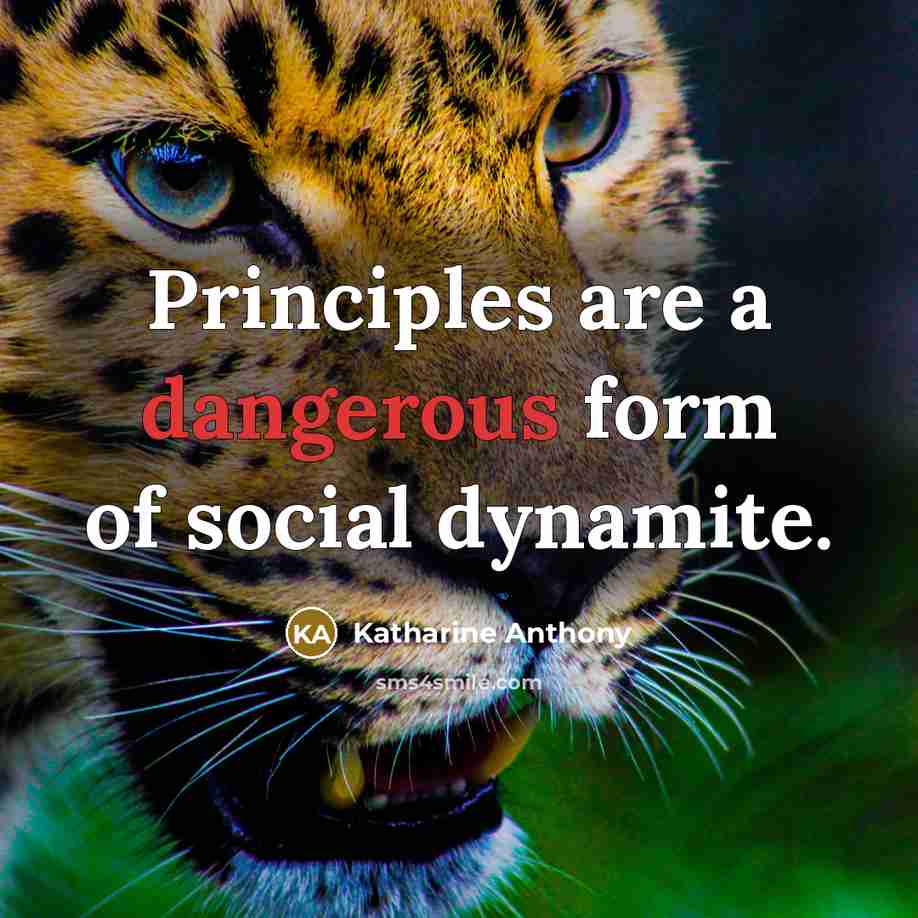 “Principles are a dangerous form of social dynamite.” quote by Katharine Anthony