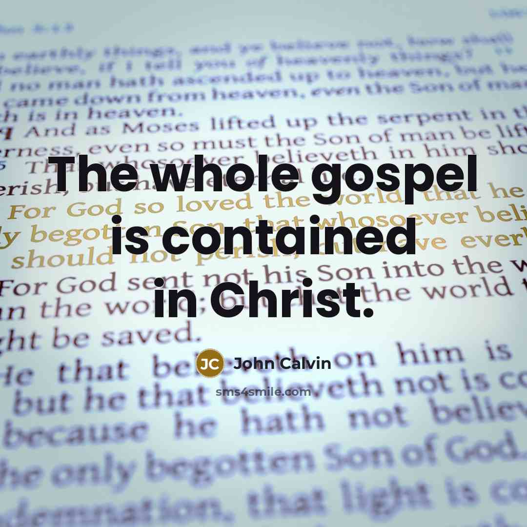 “The whole gospel is contained in Christ.” quote by John Calvin
