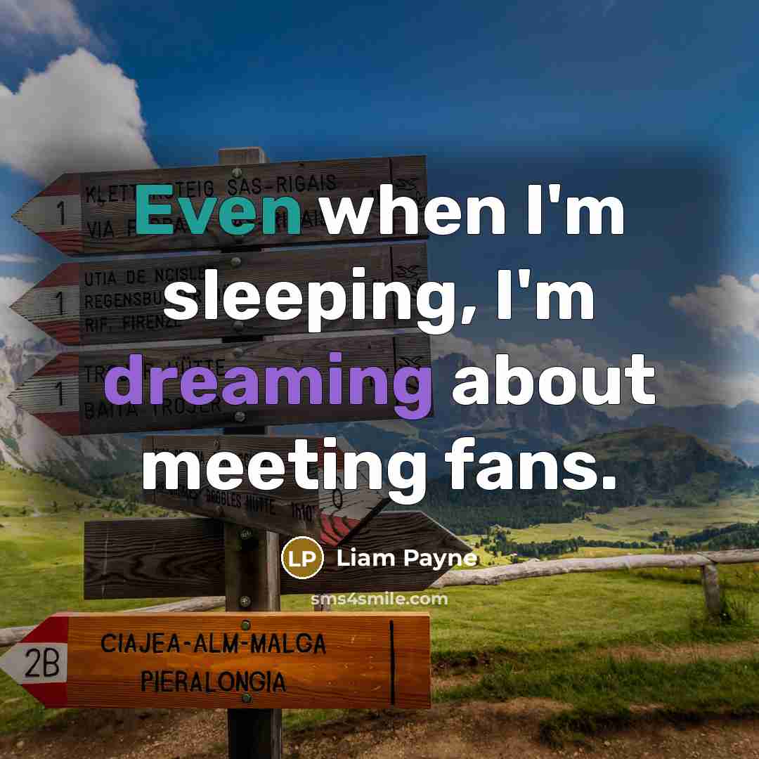 “Even when I'm sleeping, I'm dreaming about meeting fans.” quote by Liam Payne