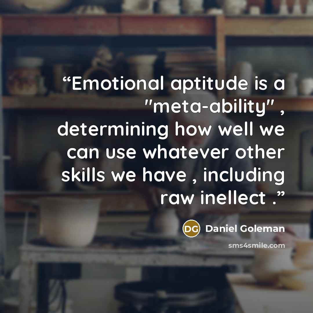 “Emotional aptitude is a "meta-ability" , determining how well we can use whatever other skills we have , including raw inellect .” quote by Daniel Goleman