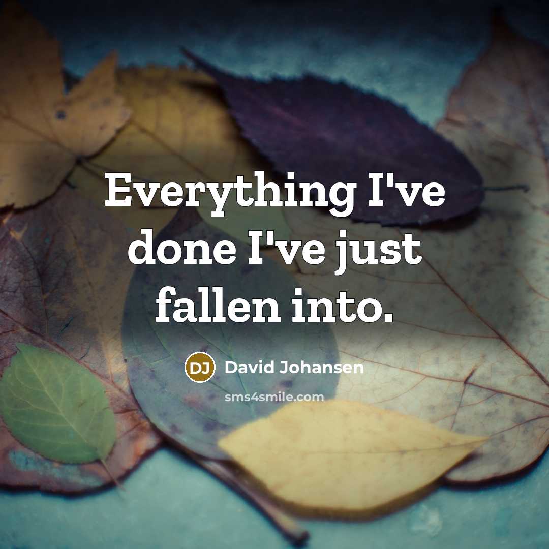 “Everything I've done I've just fallen into.” quote by David Johansen
