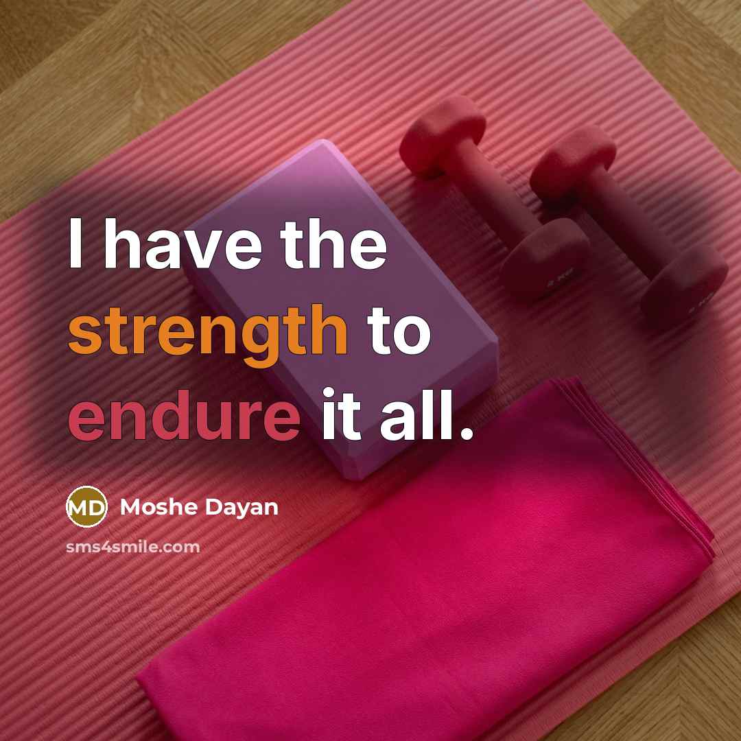 “I have the strength to endure it all.” quote by Moshe Dayan