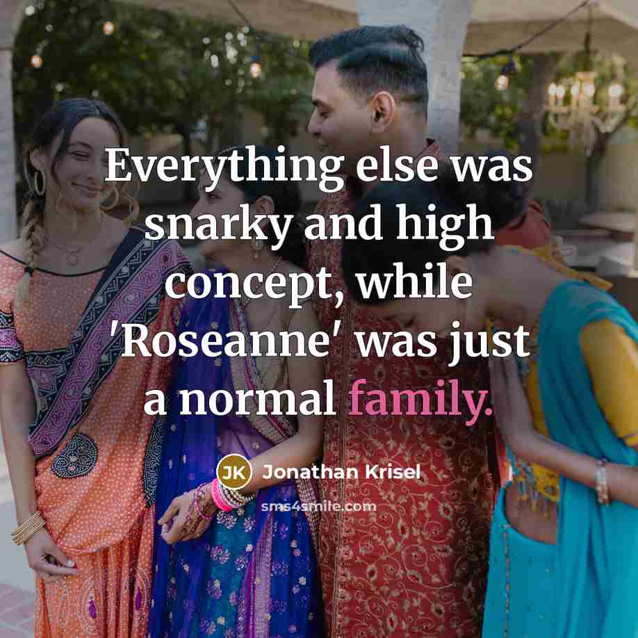 “Everything else was snarky and high concept, while 'Roseanne' was just a normal family.” quote by Jonathan Krisel
