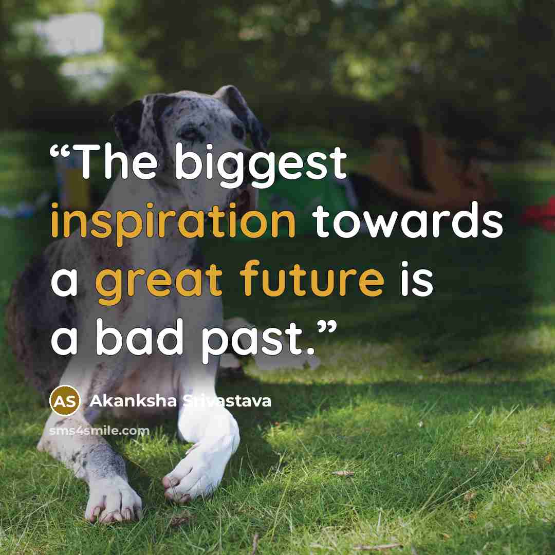 “The biggest inspiration towards a great future is a bad past.” quote by Akanksha Srivastava